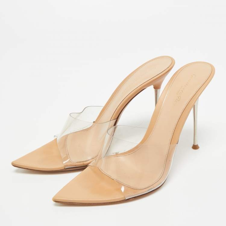 Pre Owned Gianvito Rossi Transparent PVC Elle Slide Sandals Size 39