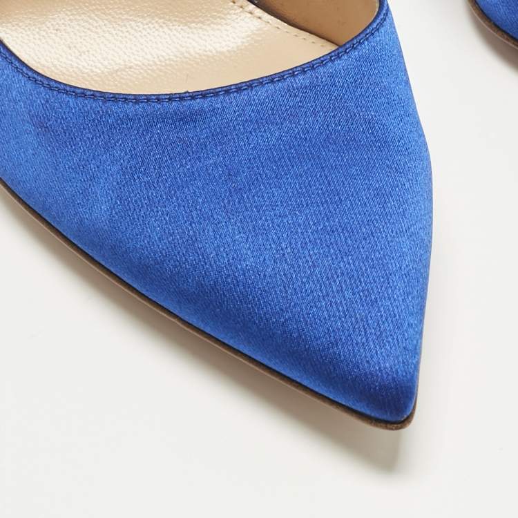 Pre Owned Gianvito Rossi Royal Blue Satin Gianvito Pumps Size 39