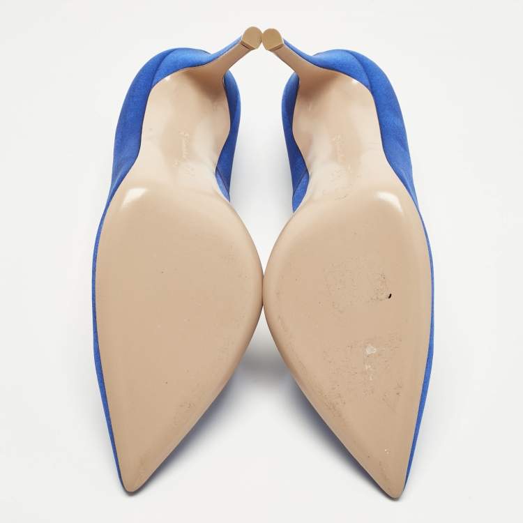 Pre Owned Gianvito Rossi Royal Blue Satin Gianvito Pumps Size 39