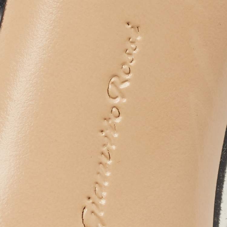 Pre Owned Gianvito Rossi Black/Brown Suede and PVC Plexi Pointed Toe Pumps Size 36