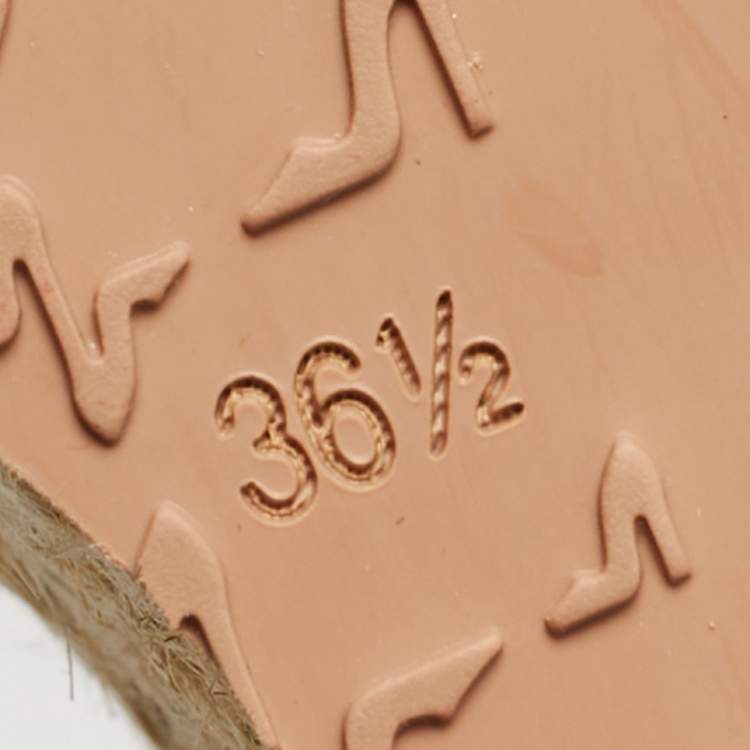 Pre Owned Gianvito Rossi Brown Braided Leather Merida Espadrille Wedge Sandals Size 36.5