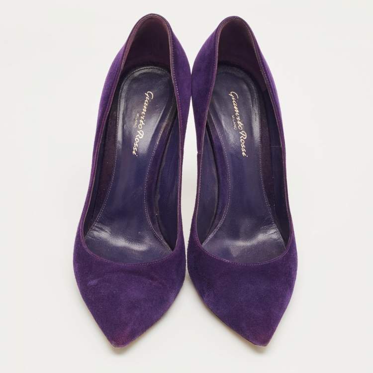 Pre Owned Gianvito Rossi Purple Suede Gianvito 105 Pumps Size 40.5