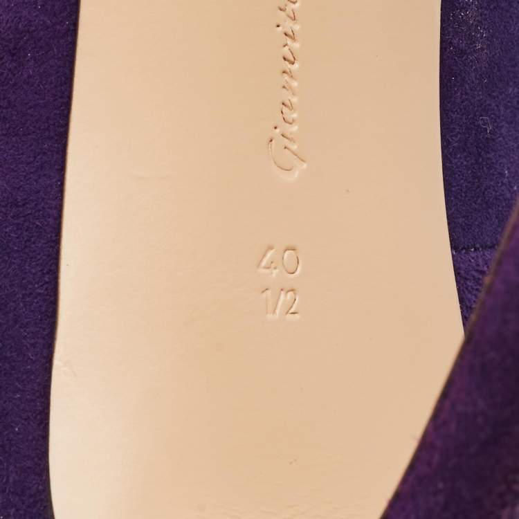 Pre Owned Gianvito Rossi Purple Suede Gianvito 105 Pumps Size 40.5