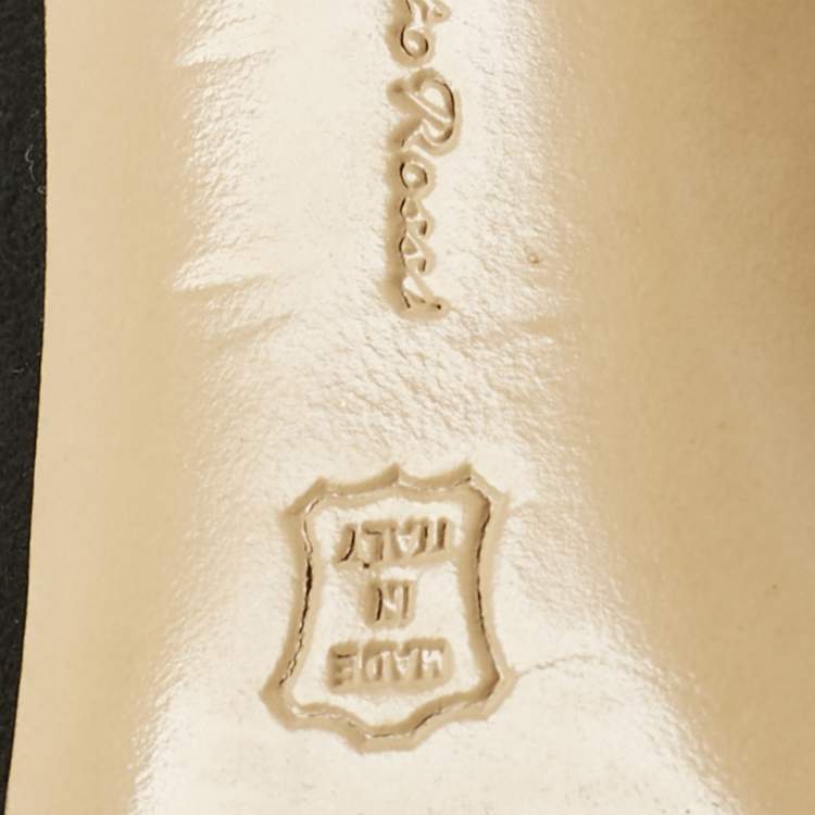 Pre Owned Gianvito Rossi Black Suede Open Toe Slingback Sandals Size 37