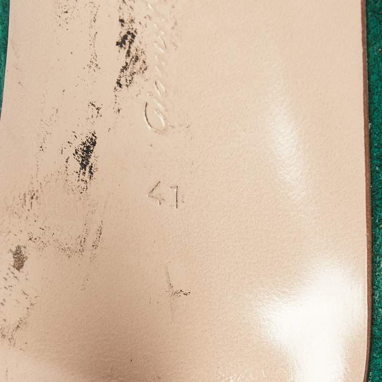 Pre Owned Gianvito Rossi Green Suede Portofino Ankle Strap Sandals Size 41