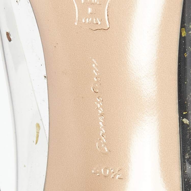 Pre Owned Gianvito Rossi Black Leather and PVC Plexi Pumps Size 40.5