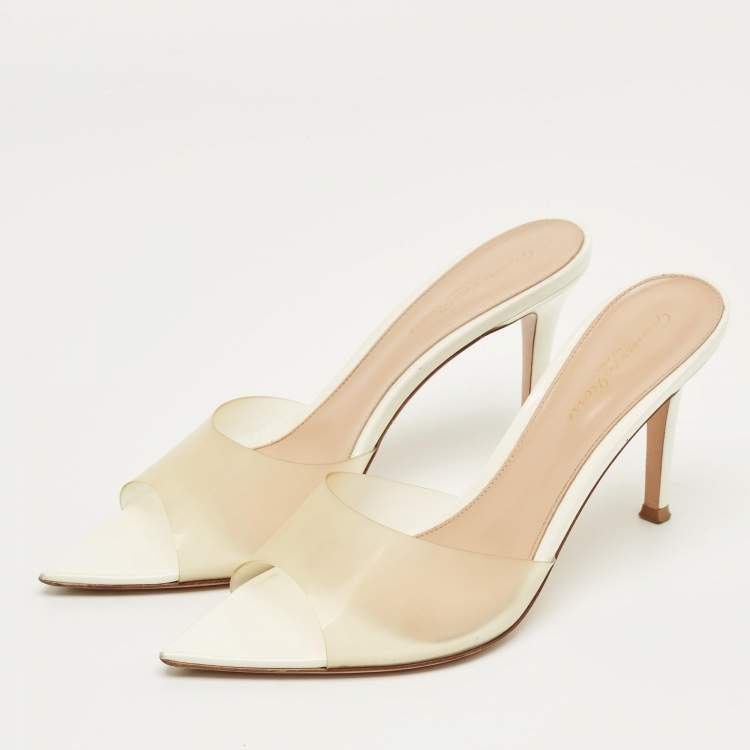 Pre Owned Gianvito Rossi Transparent PVC Elle Slide Sandals Size 38