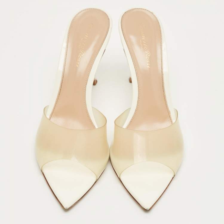 Pre Owned Gianvito Rossi Transparent PVC Elle Slide Sandals Size 38
