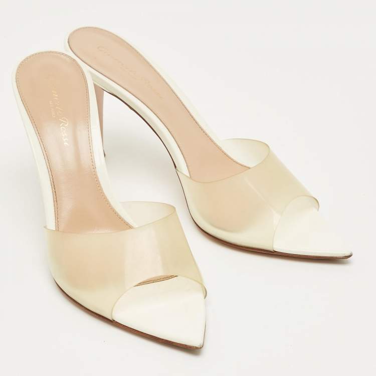 Pre Owned Gianvito Rossi Transparent PVC Elle Slide Sandals Size 38