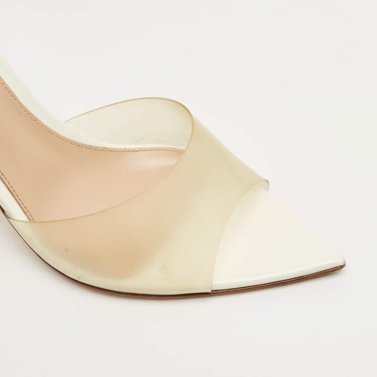 Pre Owned Gianvito Rossi Transparent PVC Elle Slide Sandals Size 38