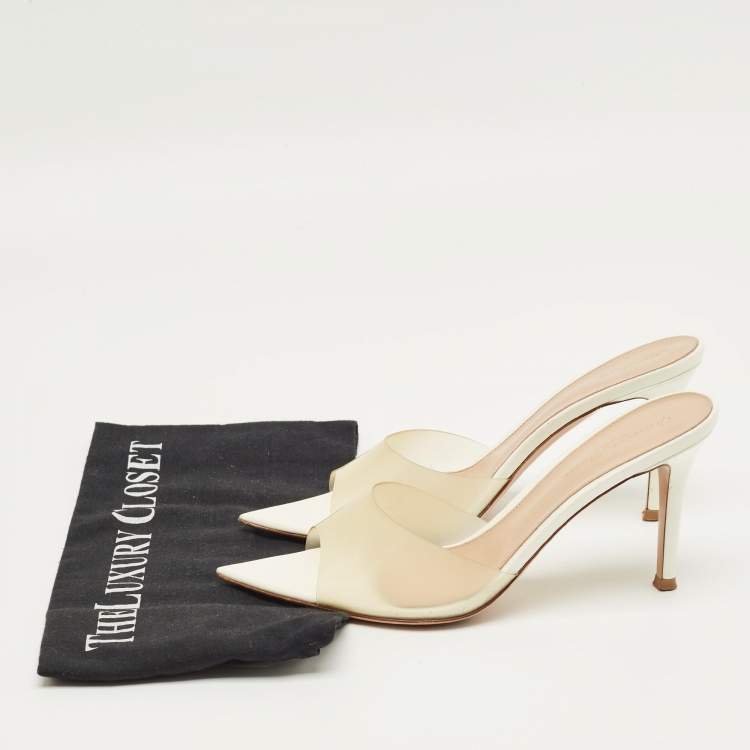 Pre Owned Gianvito Rossi Transparent PVC Elle Slide Sandals Size 38