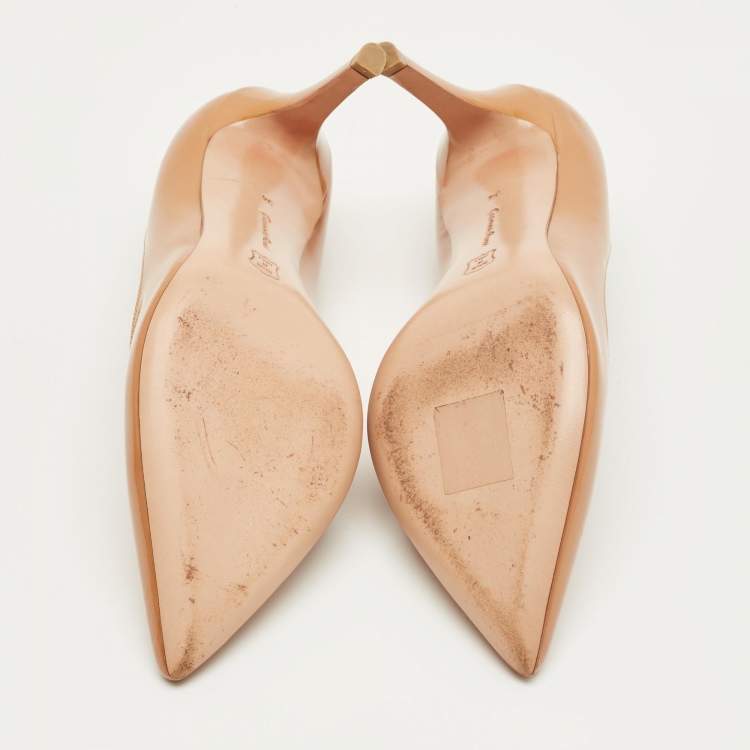 Pre Owned Gianvito Rossi Beige  Gianvito Pointed Toe Pumps Size 34