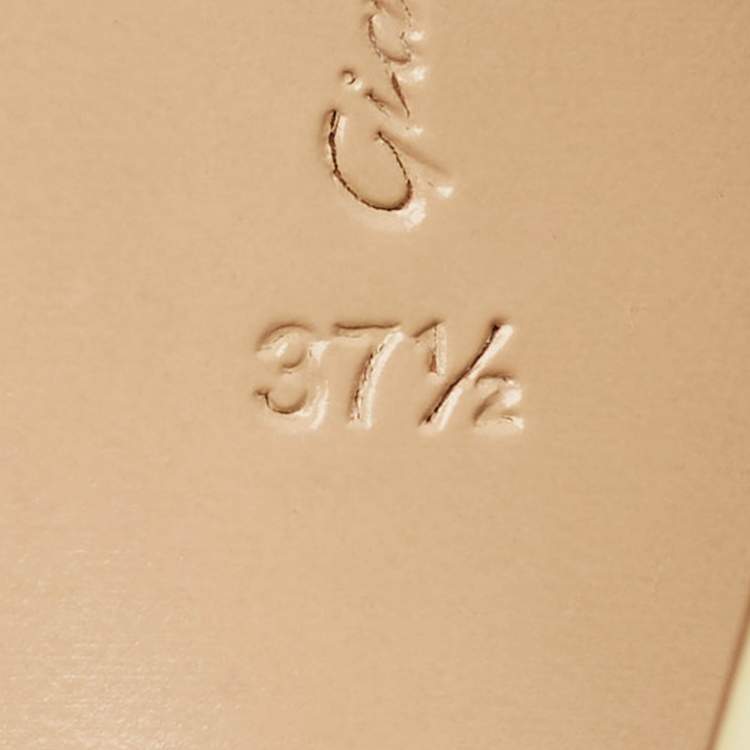 Pre Owned Gianvito Rossi Cream Patent Leather and PVC Plexi Pumps Size 37.5