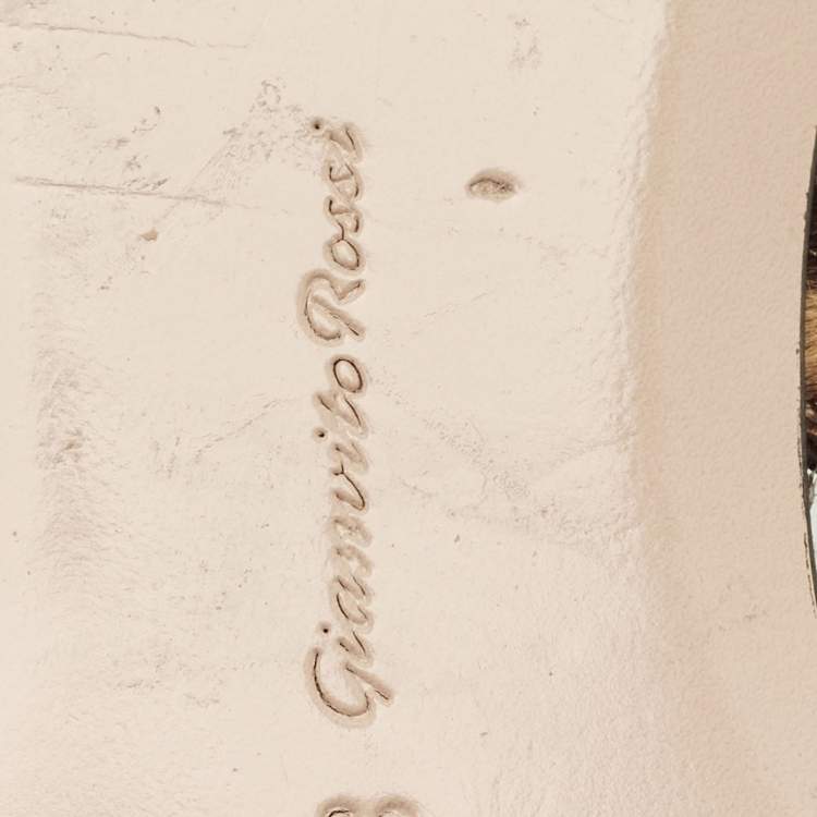 Pre Owned Gianvito Rossi Brown Leopard Print Calfhair Anna Slingback Flats Size 36