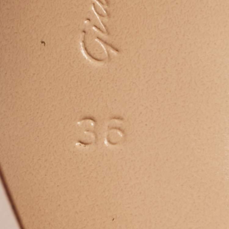 Pre Owned Gianvito Rossi Beige Leather and PVC Ankle Strap Sandals Size 36