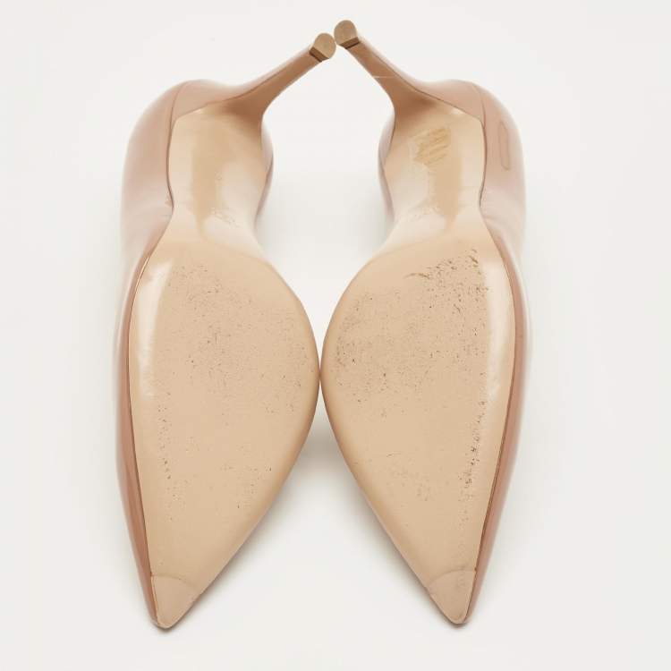 Pre Owned Gianvito Rossi Gianvito Size 41 Beige Patent Leather Pumps