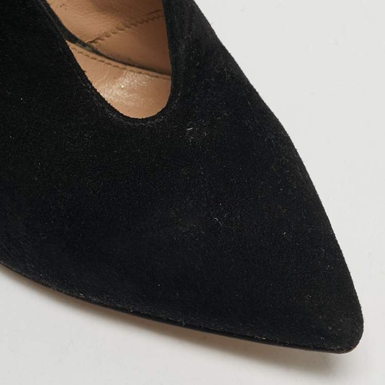 Pre Owned Gianvito Rossi Vamp Size 35 Black Suede Booties