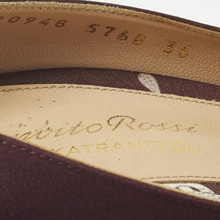 Pre Owned Gianvito Rossi Gianvito 85 Size 36 Burgundy Satin Pumps