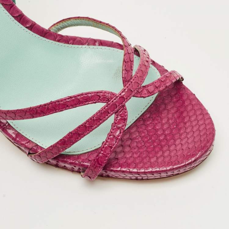 مملوكة مسبقًا Gianvito Rossi Pilacvi Size 40 Blue/Burgundy Python Leather D'orsay Pumps