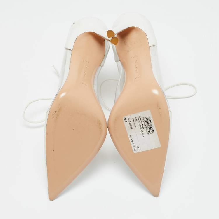 مملوكة مسبقًا Gianvito Rossi Icon Size 38.5 White Leather and PVC Ankle Length Boots