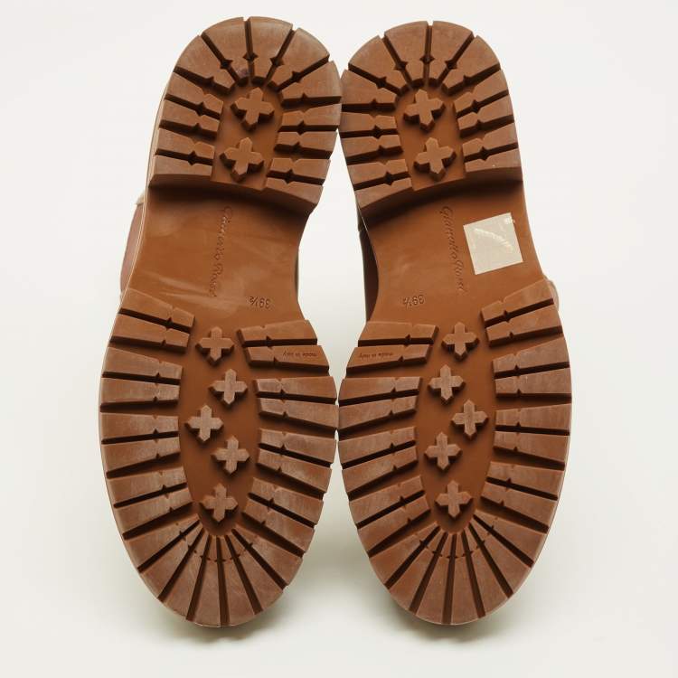 Pre Owned Gianvito Rossi Size 39.5 Brown Leather Chelsea Boots