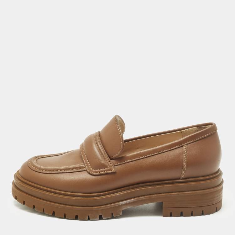 مملوكة مسبقًا Gianvito Rossi Argo Size 36 Brown Leather Loafers