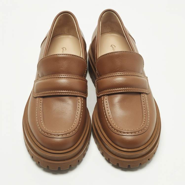 مملوكة مسبقًا Gianvito Rossi Argo Size 36 Brown Leather Loafers