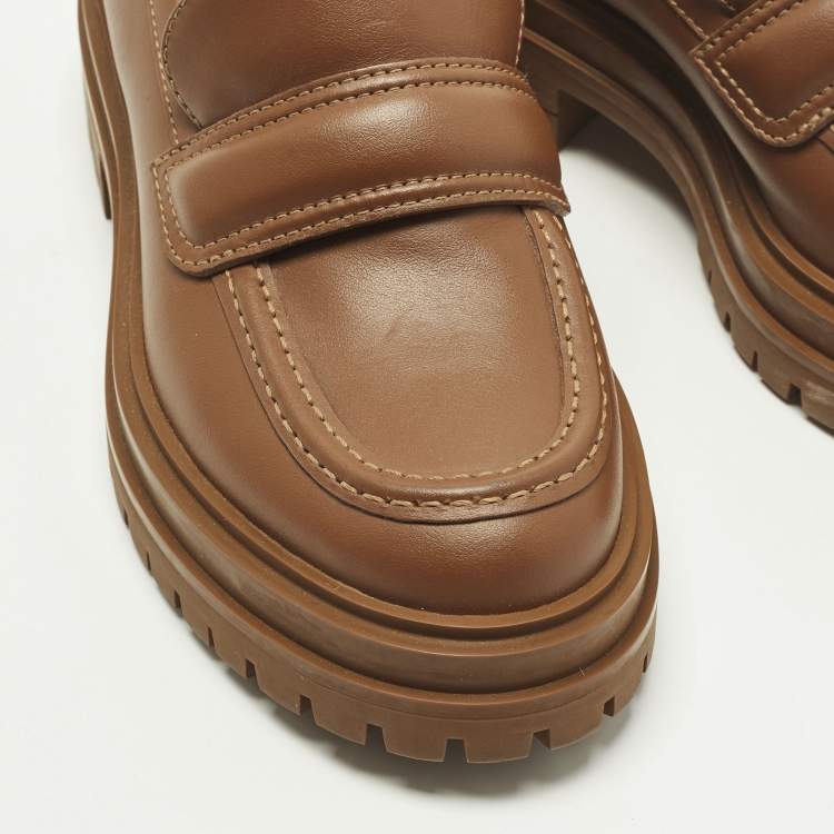 مملوكة مسبقًا Gianvito Rossi Argo Size 36 Brown Leather Loafers