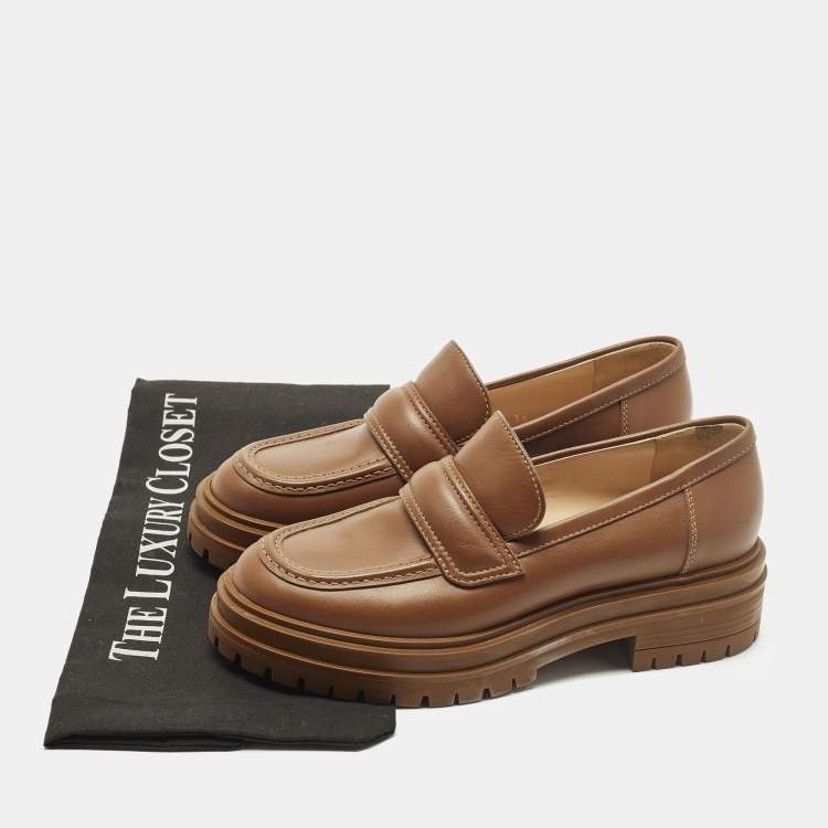 مملوكة مسبقًا Gianvito Rossi Argo Size 36 Brown Leather Loafers