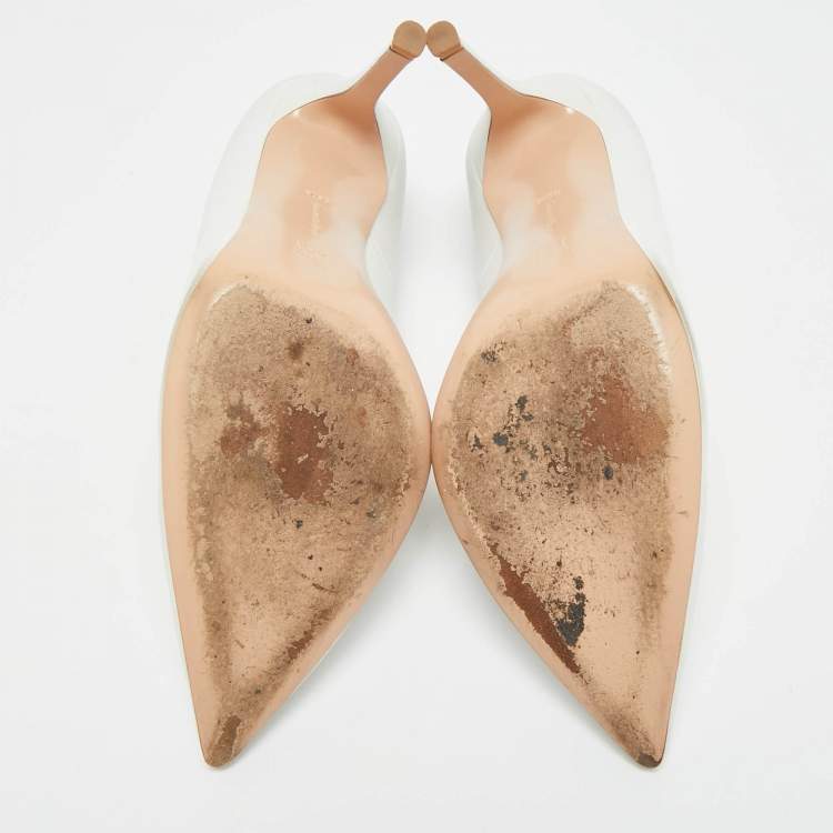 Pre Owned Gianvito Rossi Gianvito Size 38.5 White Leather Pumps