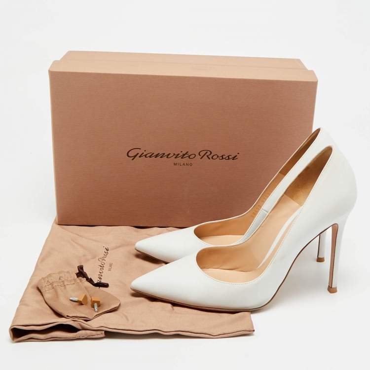 Pre Owned Gianvito Rossi Gianvito Size 38.5 White Leather Pumps
