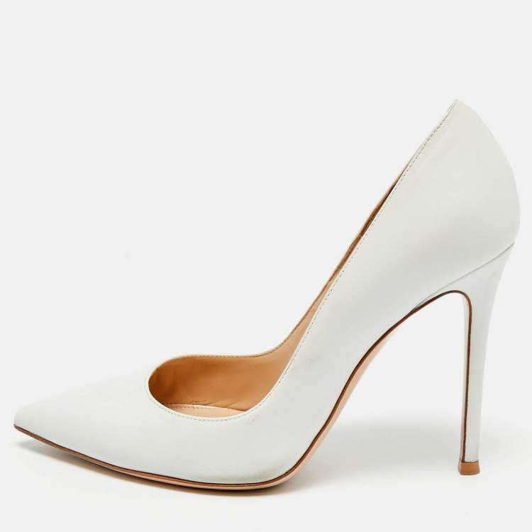Pre Owned Gianvito Rossi Gianvito Size 38.5 White Leather Pumps