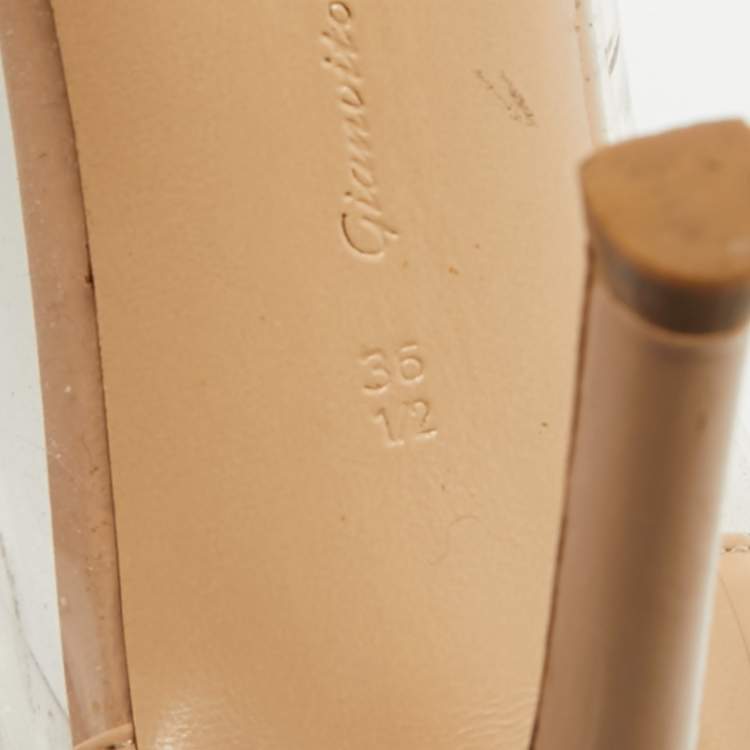 Pre Owned Gianvito Rossi Plexi Size 36.5 Tricolor Leather and PVC Pumps