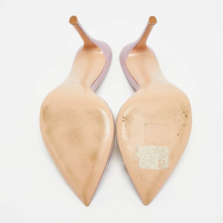 مملوكة مسبقًا Gianvito Rossi Elle Size 39 Transparent Leather and PVC Slide Sandals