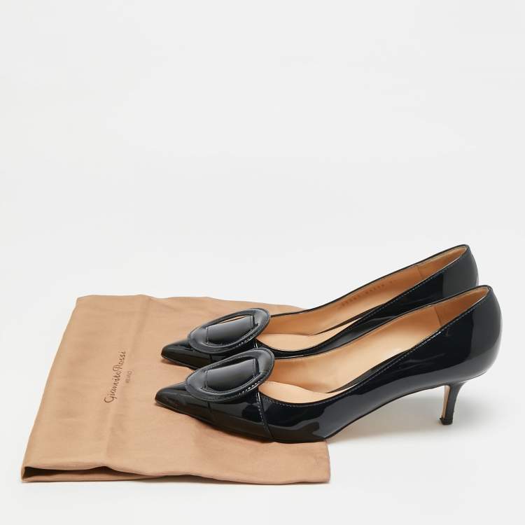 Pre Owned Gianvito Rossi Ruby Size 39 Black Patent Leather Pumps