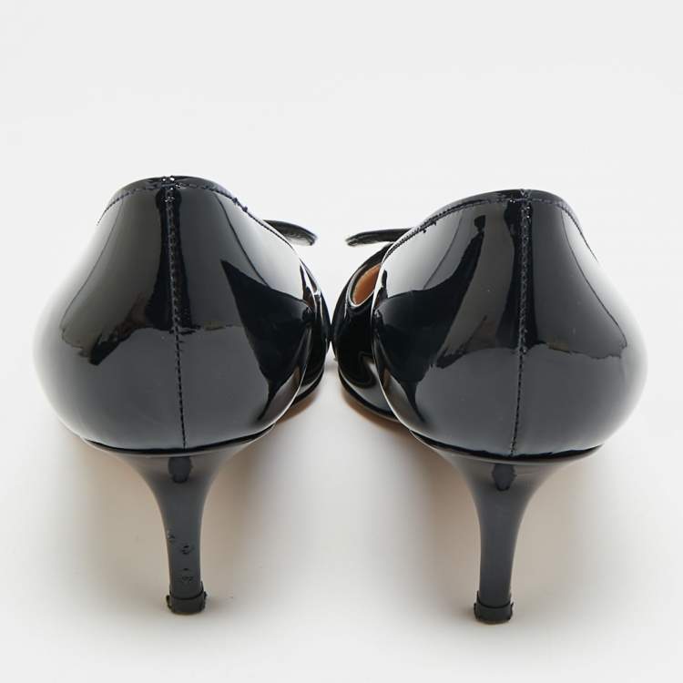 Pre Owned Gianvito Rossi Ruby Size 39 Black Patent Leather Pumps