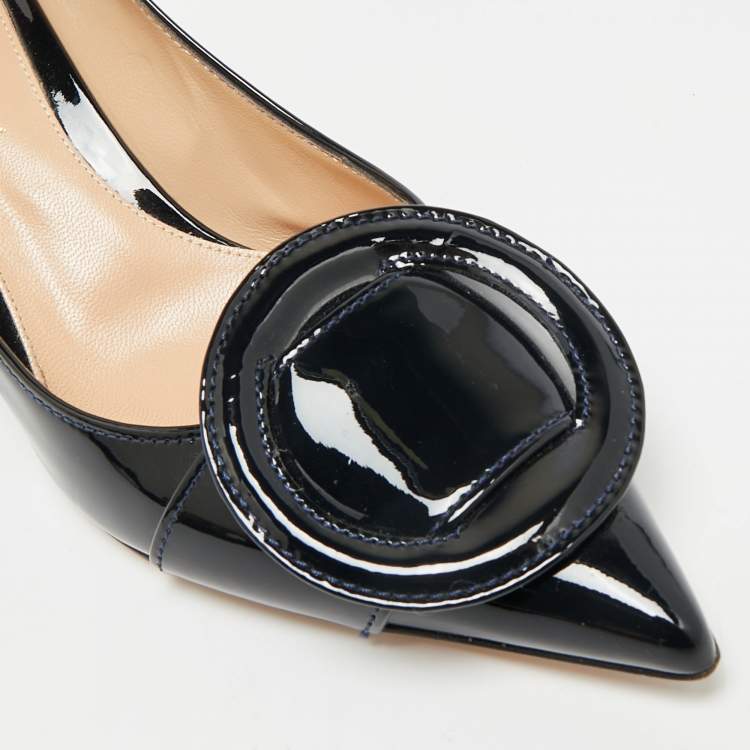 Pre Owned Gianvito Rossi Ruby Size 39 Black Patent Leather Pumps