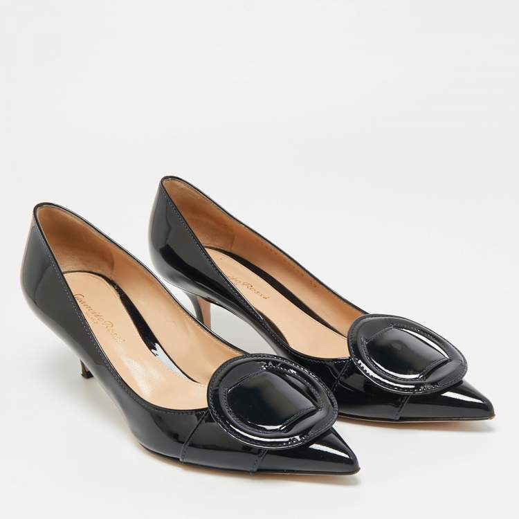Pre Owned Gianvito Rossi Ruby Size 39 Black Patent Leather Pumps