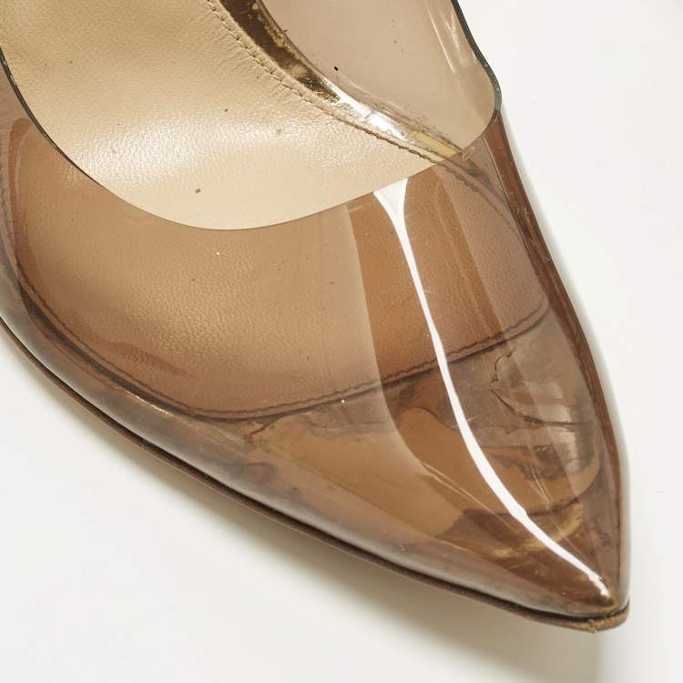 Pre Owned Gianvito Rossi kyle Size 41 Tricolor Leather and PVC Slingback Pumps