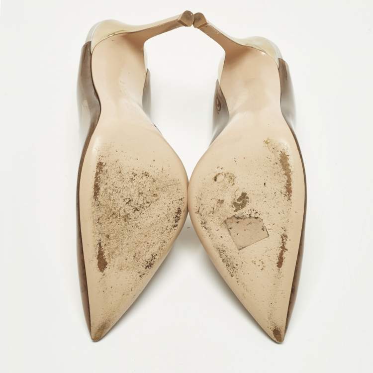 Pre Owned Gianvito Rossi kyle Size 41 Tricolor Leather and PVC Slingback Pumps