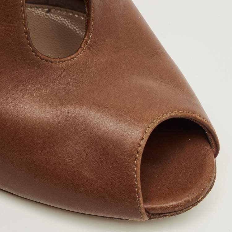 Pre Owned Gianvito Rossi Vamp Size 41 Brown Leather Booties