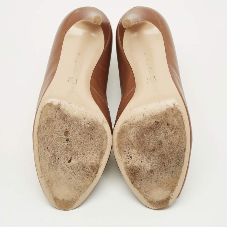 Pre Owned Gianvito Rossi Vamp Size 41 Brown Leather Booties