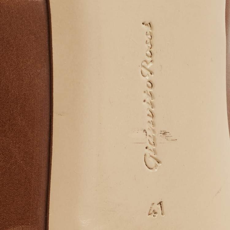 Pre Owned Gianvito Rossi Vamp Size 41 Brown Leather Booties