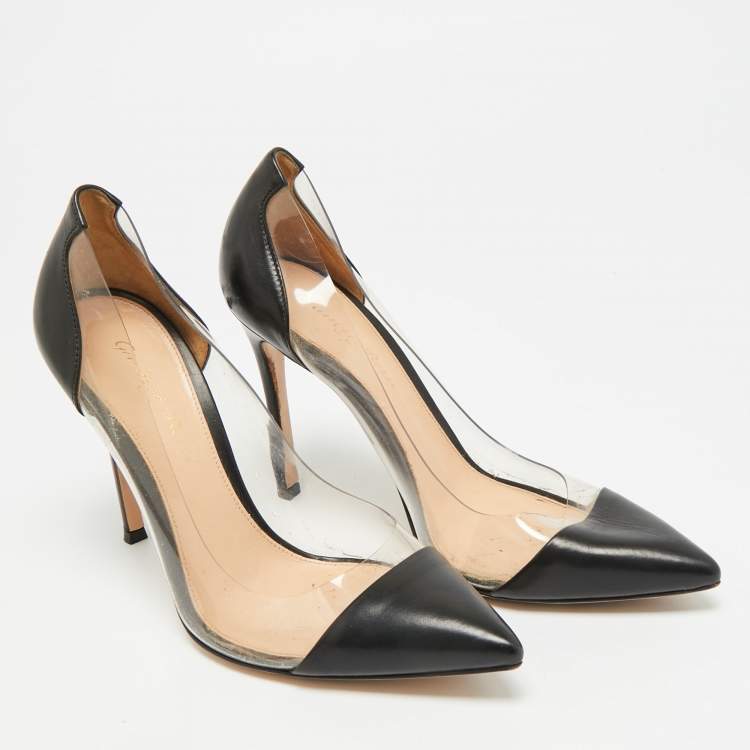 Pre Owned Gianvito Rossi Plexi Size 36 Black/Transparent Leather and PVC Pumps