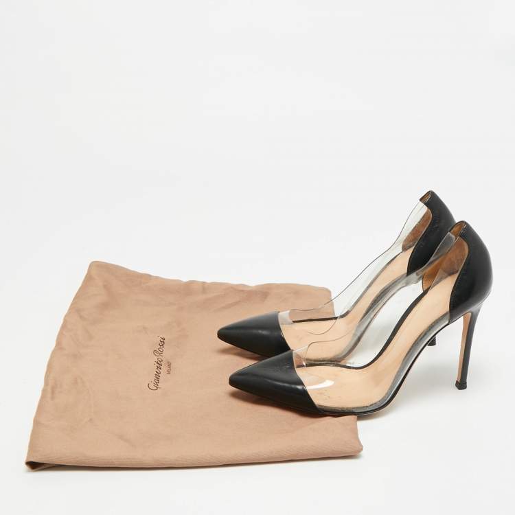 Pre Owned Gianvito Rossi Plexi Size 36 Black/Transparent Leather and PVC Pumps