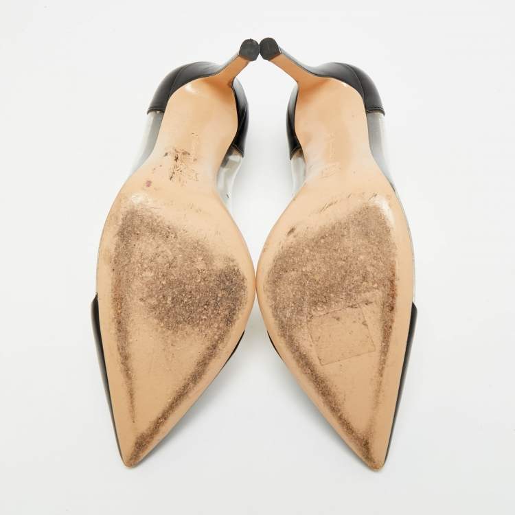 Pre Owned Gianvito Rossi Plexi Size 36 Black/Transparent Leather and PVC Pumps