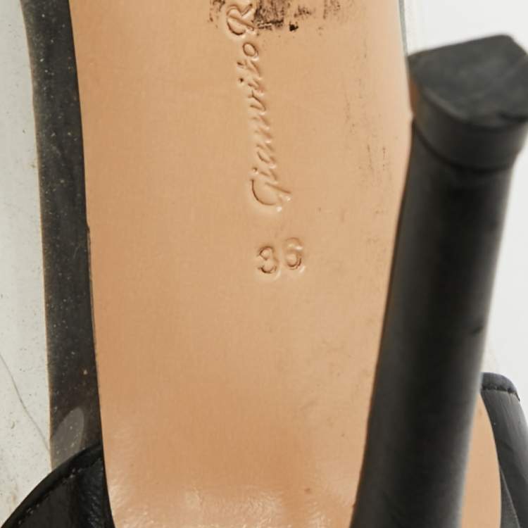 Pre Owned Gianvito Rossi Plexi Size 36 Black/Transparent Leather and PVC Pumps
