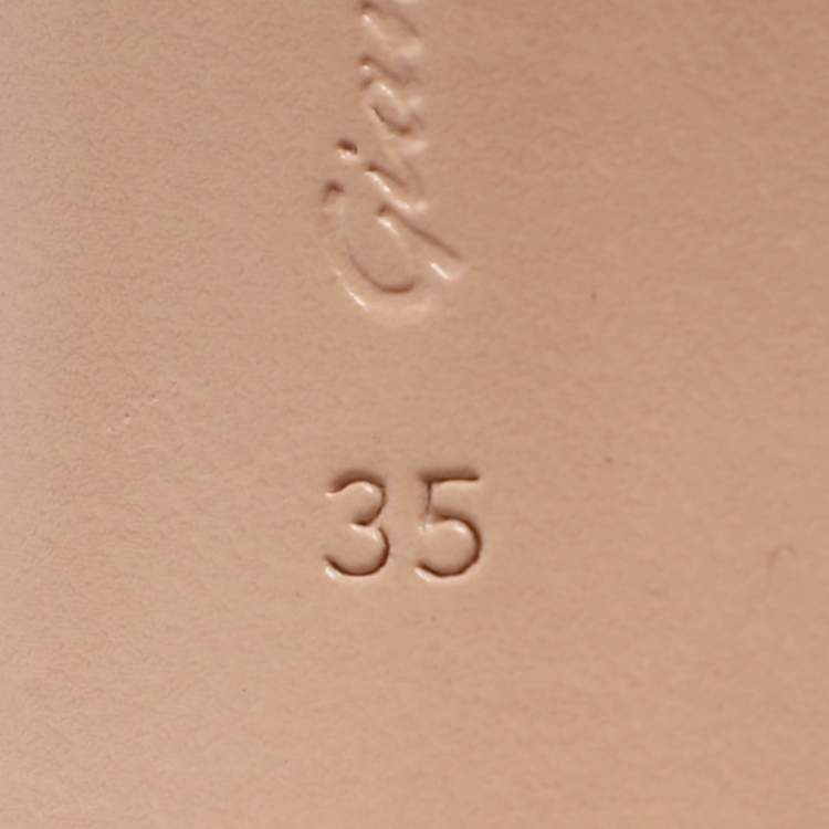 Pre Owned Gianvito Rossi Elle Size 35 Beige Suede Slide Sandals