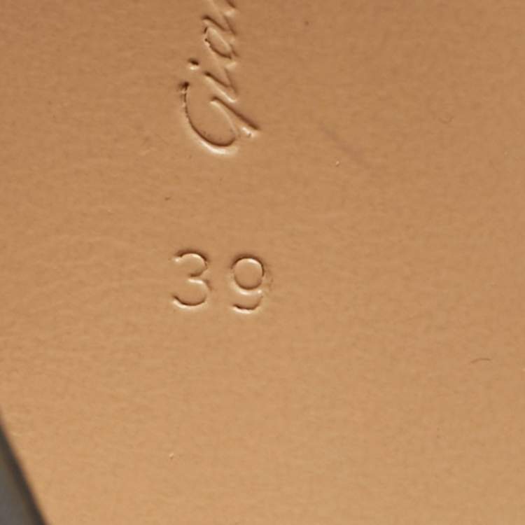 Pre Owned Gianvito Rossi Alisia Black Mesh and Leather Slide Sandals Size 39