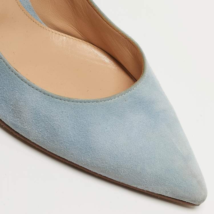 Pre Owned Gianvito Rossi Gianvito 85 Size 41 Blue Suede Pumps